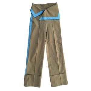 Diane Von Furstenberg Tan and Blue Wide Leg Pants GREAT Condition